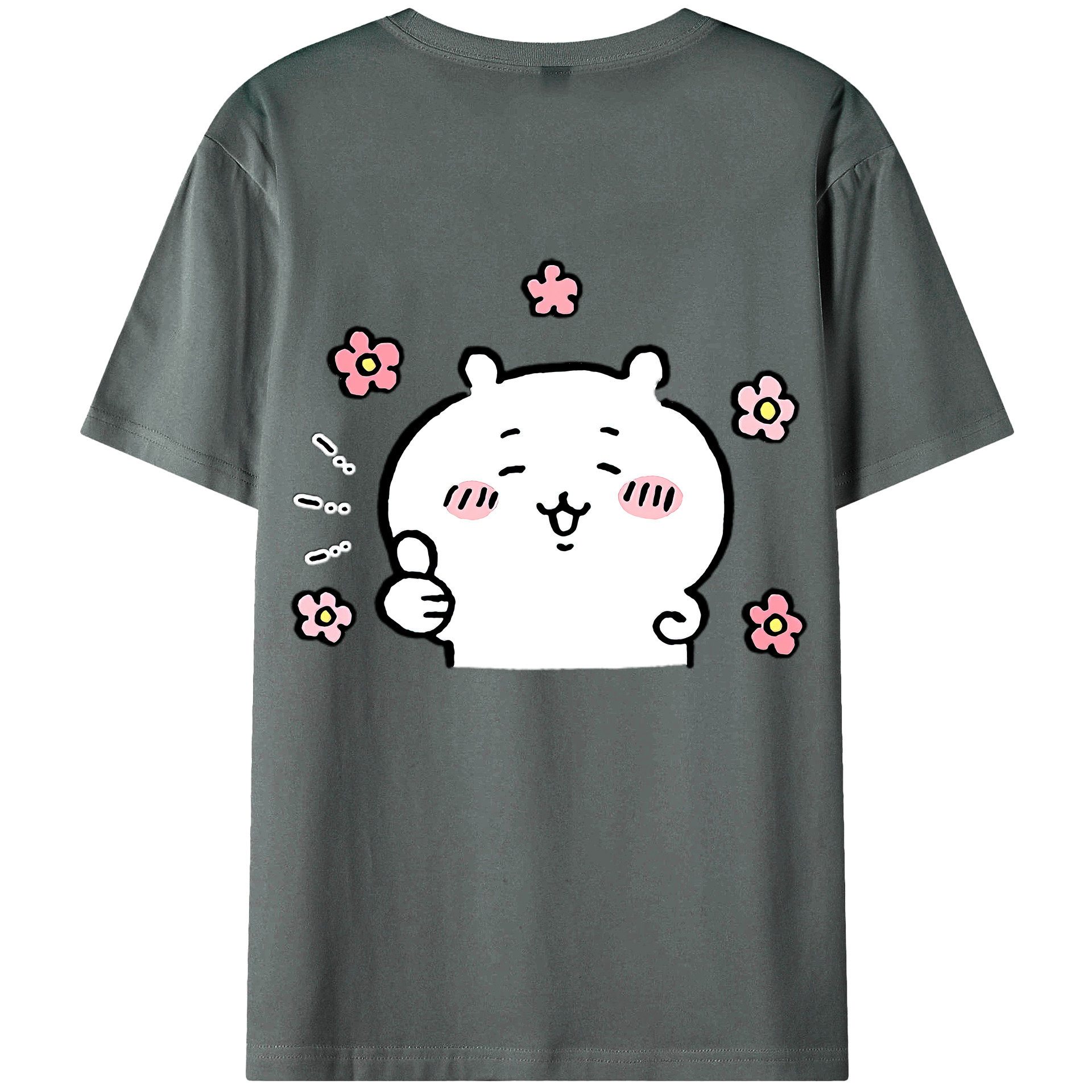 （画像用） ちいかわ ちいかわ Chii-kawa chiikawa 綿100％ メンズ半袖Tシャツ（バックプリント） 通気性